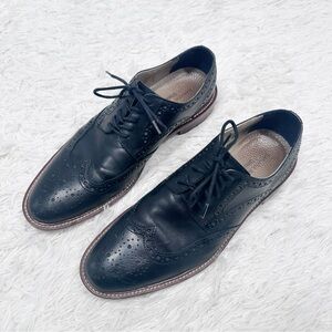 Banana Republic Men’s Black Leather 8.5 Wingtip Oxford Dress Shoes OrthoLite